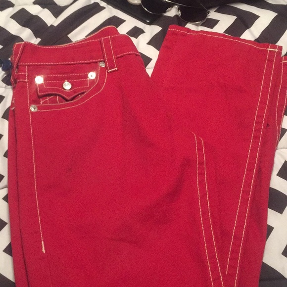 True religion jeans (red with white lining) - Picture 1 of 4
